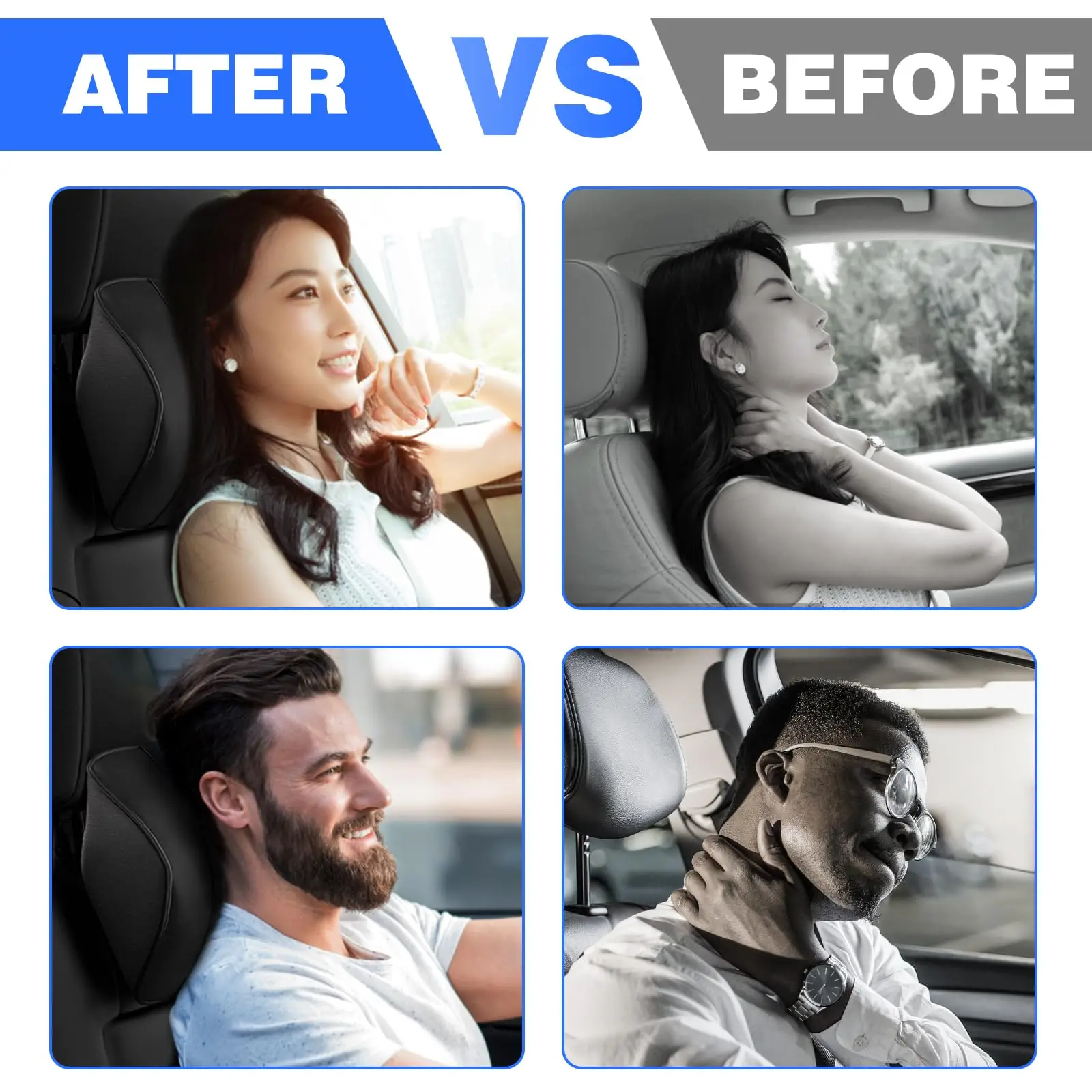 Car Headrest Car Pillow Seat Pillow Car Neck Pillow Memory Cotton Neck Pillow Car Pillow Waist Back Cushion Support Supplies