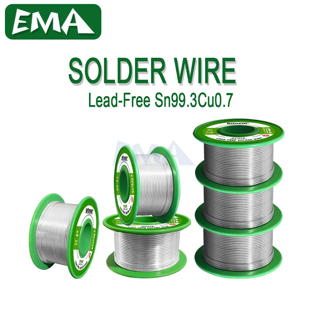 0.8mm/1.0mm 50g Lead Free Solder Wire Wick Welding Tin Wire Environmental Protection Roll Soldering Tool Sn99.3Cu0.7 High Purity