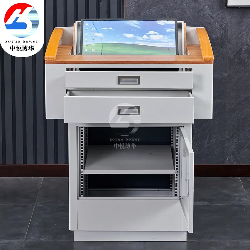 for University Middle School Multimedia Podium Steel Teaching Central Control Teacher Classroom Table Class Through