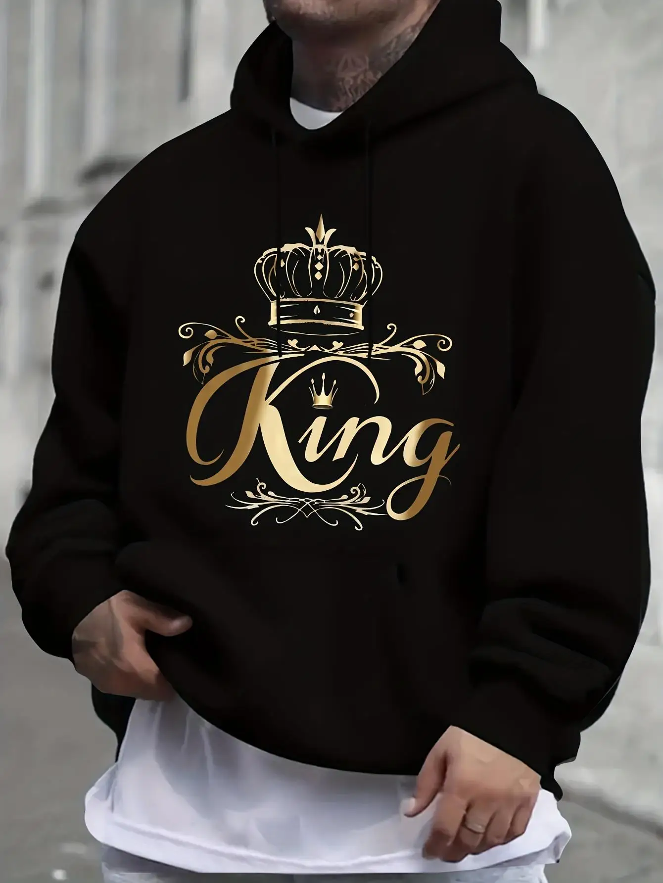 

Толстовка с капюшоном Top Pick Local Black Purple Leaf — 250 г/м2, передний карман, цифровой принт, обычный крой, осенне-зимний пуловер