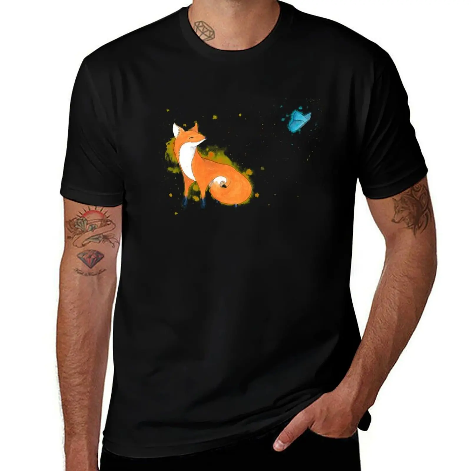 Goodbye - Fox and Butterfly T-Shirt Basic Tee Shirt for Everyday Outfit T-Shirt