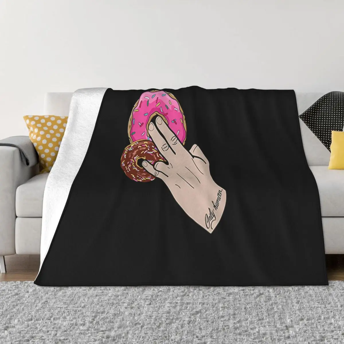 Dunkin' Donuts Two In The Pinky One In The Stink Only Human Designing Streetwear Party Throw Blanket