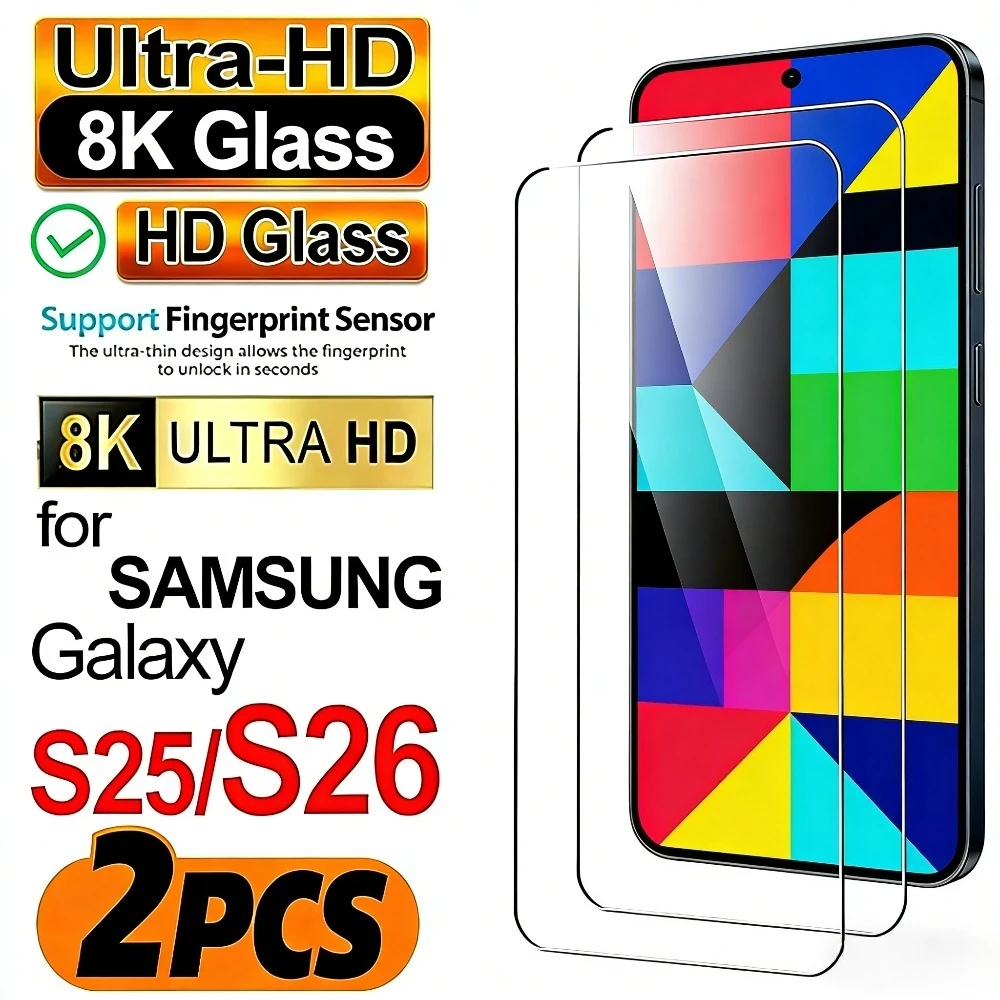 

2 шт. ультрапрозрачные защитные пленки для экрана Samsung Galaxy S26 S25 S24 Ultra S23 S22 S21 Plus S26 S25 Edge, закаленное стекло с защитой от царапин