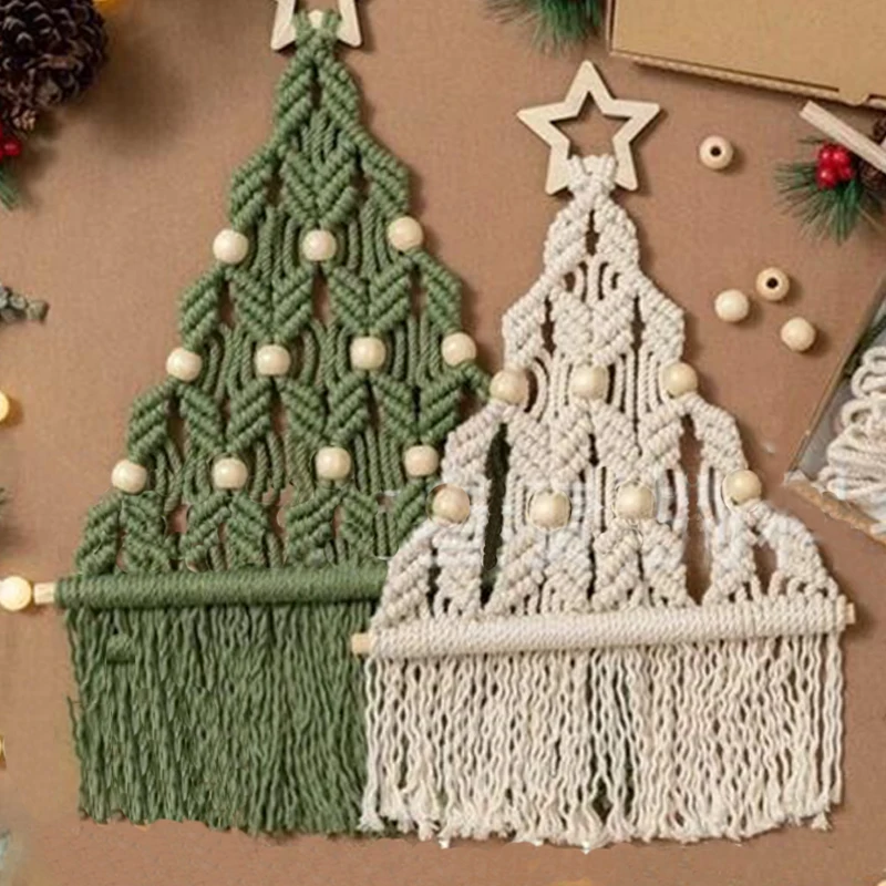 

1 Set Diy Material Pack Bohemian Tassel Design Home Decoration Handiwork Wall Hanging Christmas Tree Macrame Diy Woven Decor