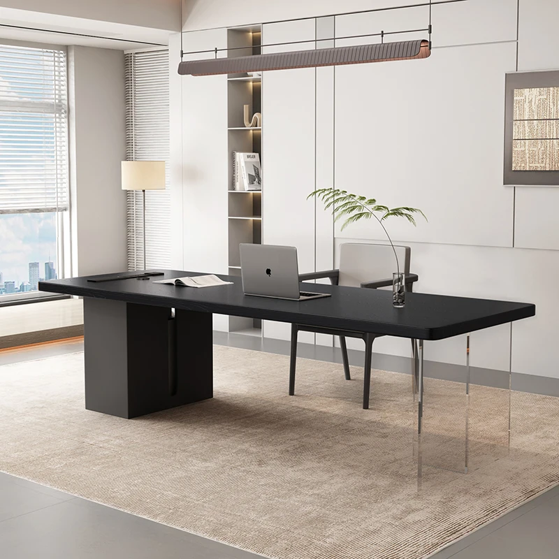 

Solid wood desk acrylic transparent desk boss table large simple modern creative computer desk