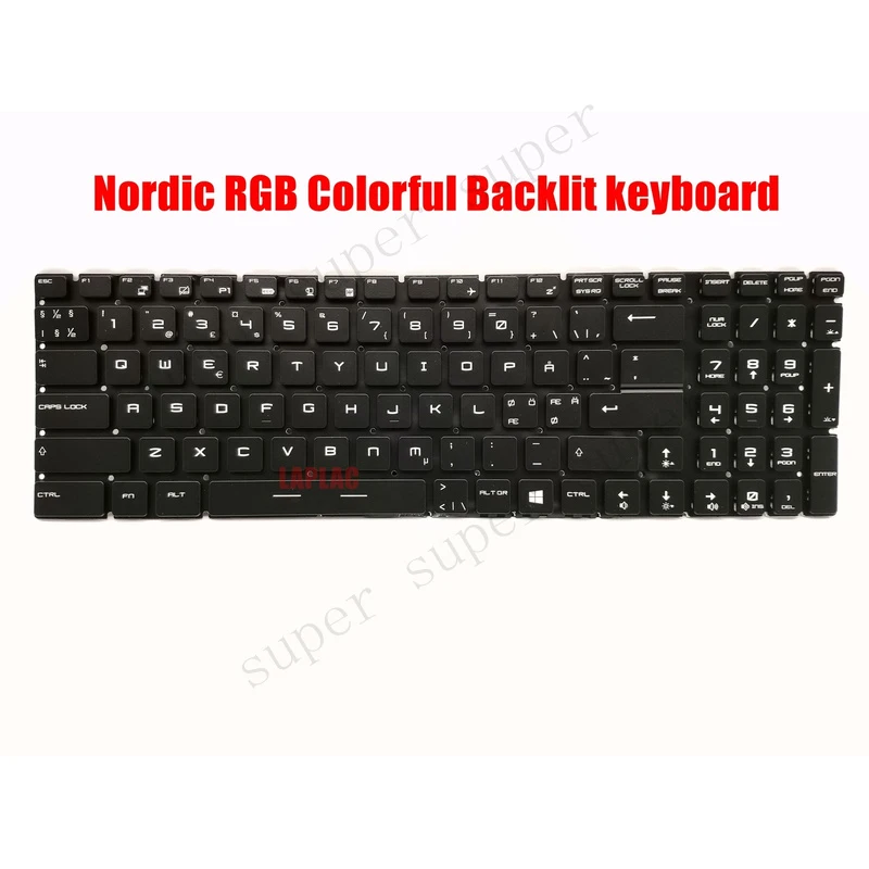 

SSS+ Nordic keyboard for MSI GE72 2QD/GE72 2QF/GE72 6QD/GE72 6QE/GE72 6QF/GE72 7RE