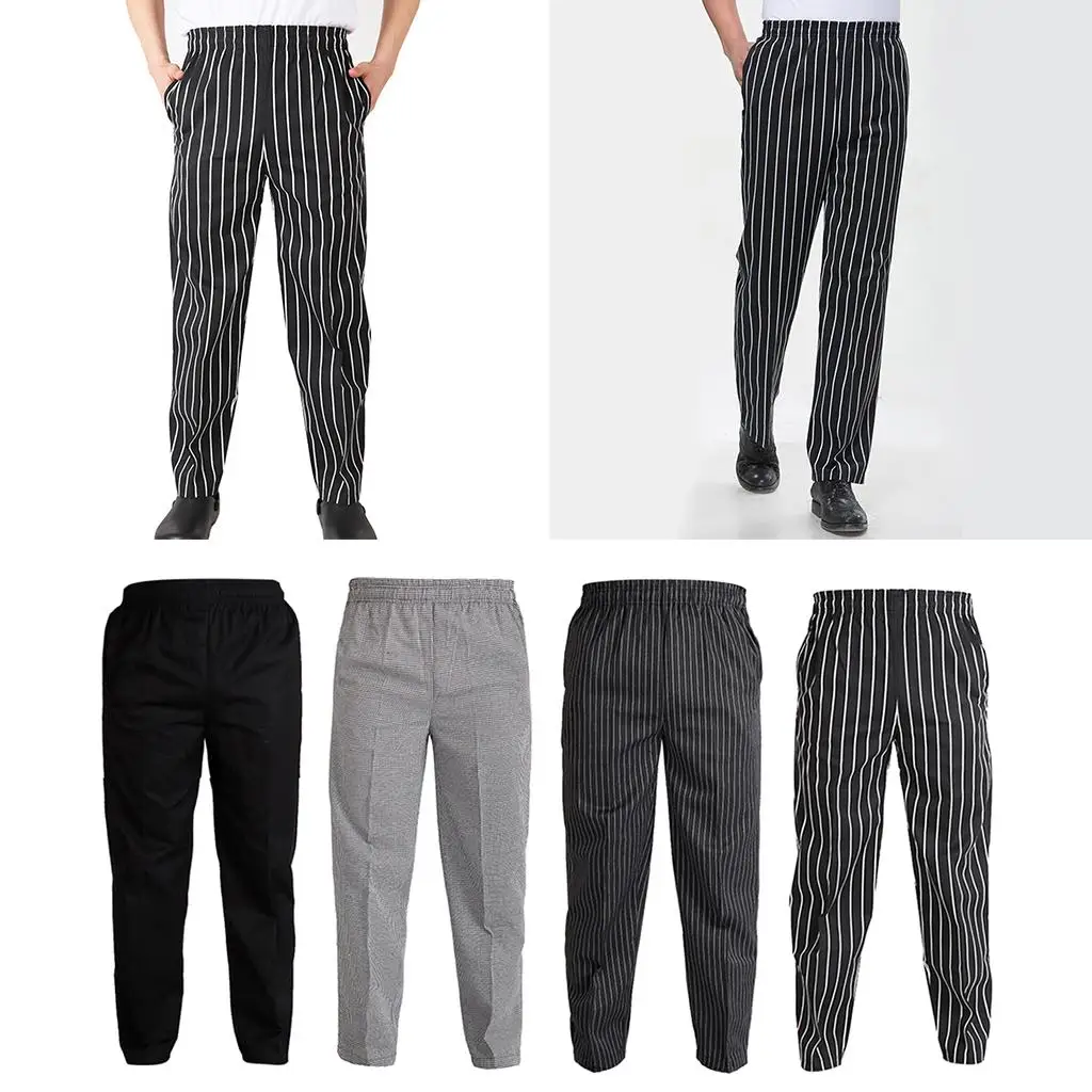 Chef Pants Men High Quality Waiter Uniform Work Trousers with Pockets for Restaurant Hotel Service