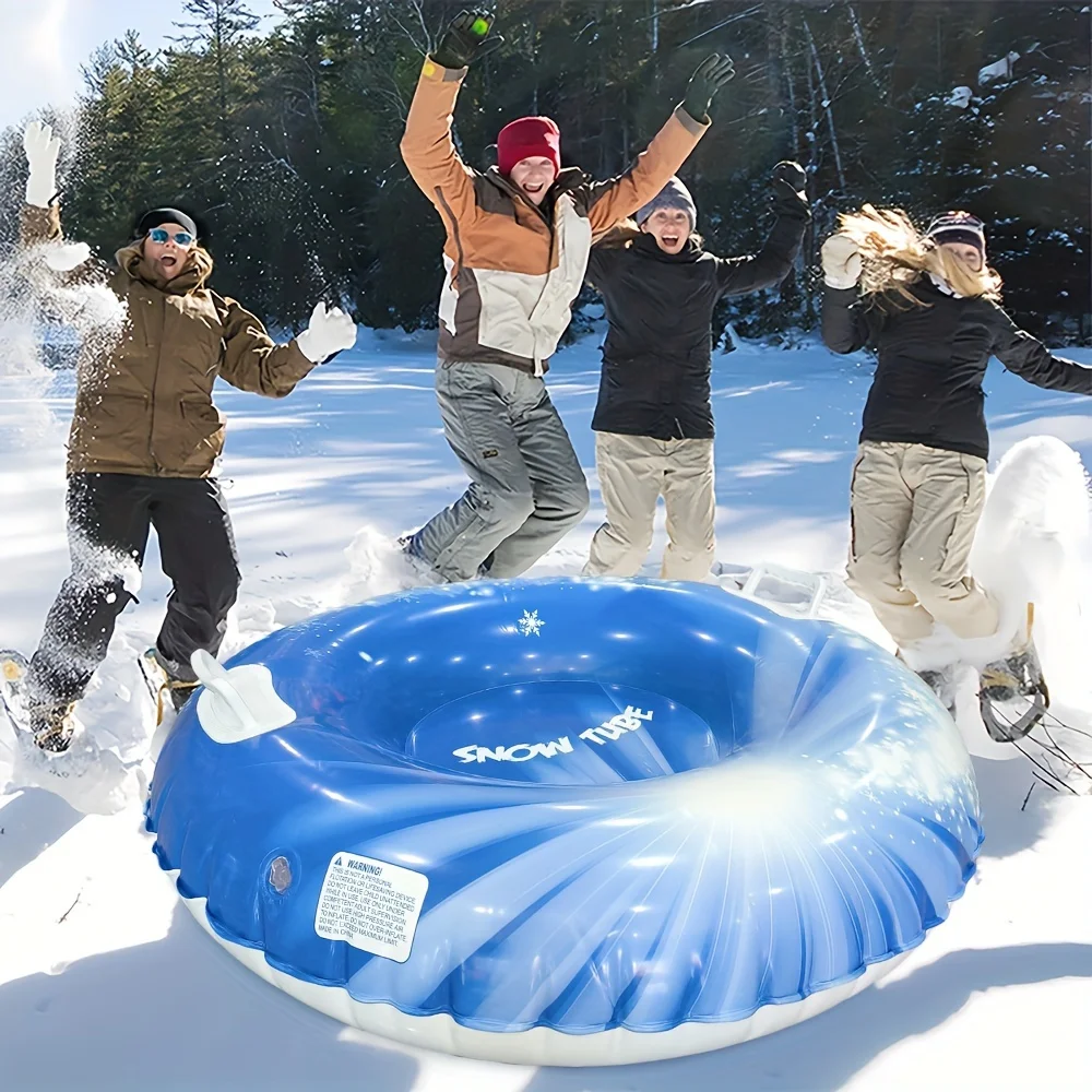 Verdikt, robuust opblaasbaar sneeuwsleespeelgoed met handvatten voor kinderen en volwassenen, familieactiviteiten buiten winterplezier Kerstmis