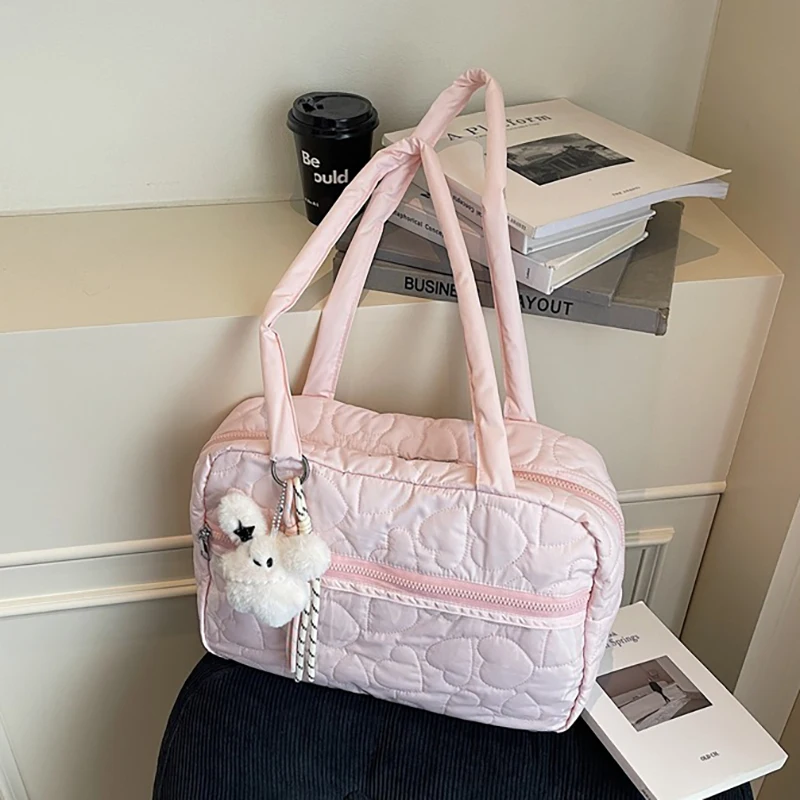 

HAEX Fashion Women Tote Bags 2025 Casual Vintage Nylon Underarm Shoulder Ita Bag Trend Daily Clear Window Commute Bolso Mujer