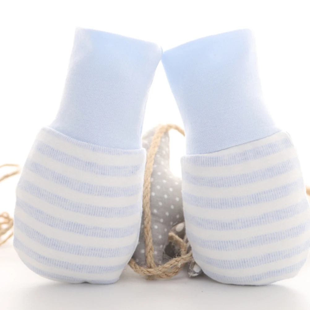 4 أزواج من قفازات منع الخدش للرضع، قفازات مريحة ودافئة لحديثي الولادة، قماش ناعم يشبه القطن، تصميم آمن للمعصم قابل للتعديل