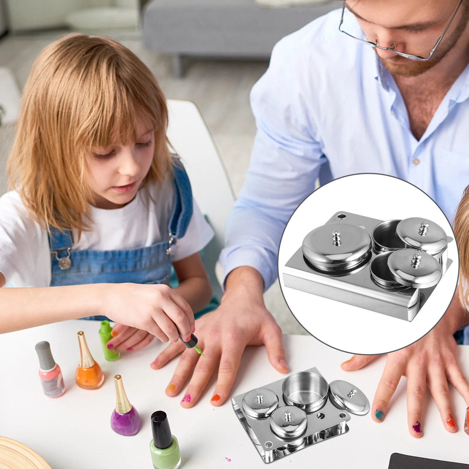 3Pcs Crystal Nail Cup Manicures Liquid Container Acrylic Powder Mixing Portable Space Saving Nail Art School Artist Personal