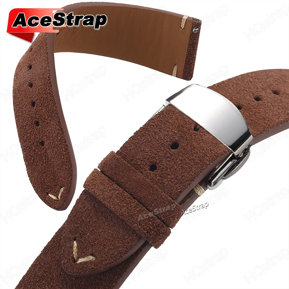 18 مللي متر 20 مللي متر 22 مللي متر الجلد المدبوغ حزام (استيك) ساعة فراشة مشبك حزام ل سوار سايكو ل رولكس الرجال النساء خياطة معصمه الإفراج السريع