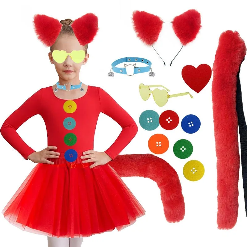 New Japanese Cat Ears Fox Ears Costume with Tail Party Halloween Cosplay Props