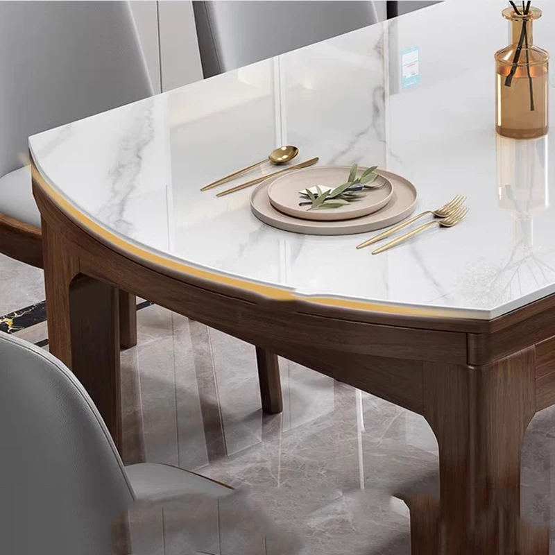 Meja makan besar fungsional putih dapat diperpanjang meja makan dapur Modern kayu lipat Nordic Mesa Comedor furnitur rumah