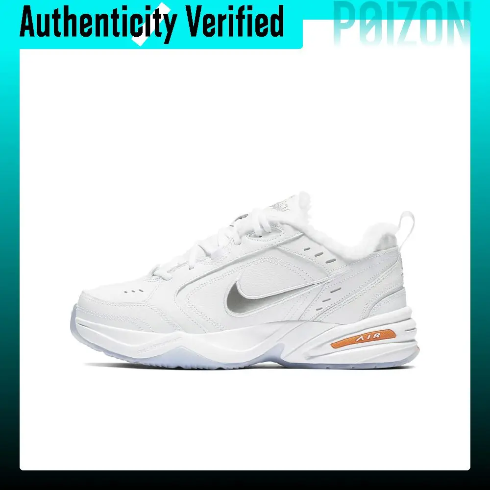 Nike Air Monarch 4 Chunky Sneakers Unisex Low-top White/Orange AV6676-100