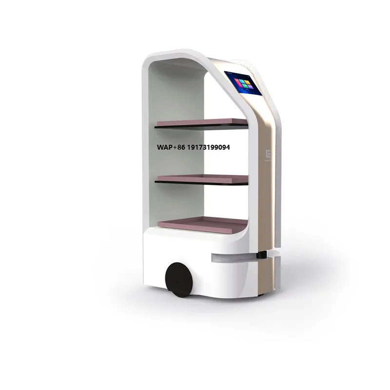 

Высокоэффективный интеллектуальный сервисный робот Pea для доставки еды, приветствия и навигации клиентов – Умный ресторанный робот с 3-уровневым подносом