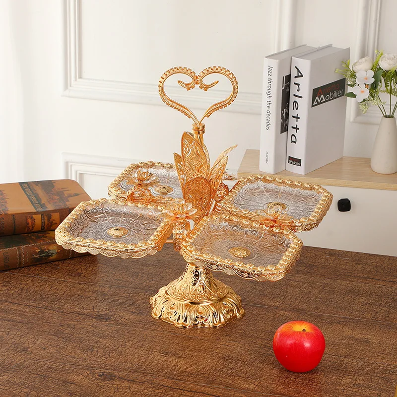 European light luxury high-end multi-layer fruit plate creative hotel lobby ornament modern home snack fruit tray