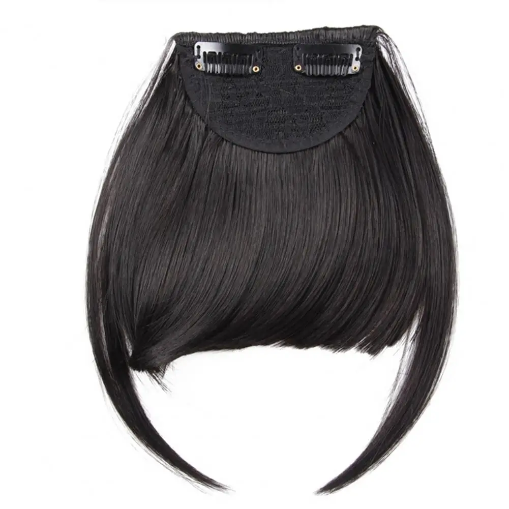 Fake Blunt Bangs Fluffy Smooth Soft Seamless Elegant Women Front Fringe Air Bangs High Temperature Fiber Clip-In Full Bangs