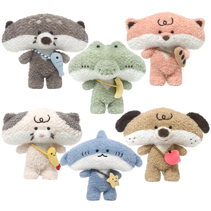 

1Pc 28CM Funny Shark Crocodile Seal Dog Cat Fox Peluche Toy Cute Animal Dolls Lovely Gift