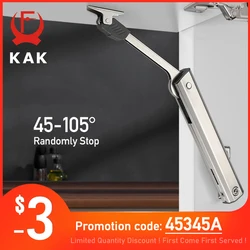 KAK Heavy Duty Hydraulic Cabinet Hinge Randomly Stop Soft Closing Kitchen Hinges Adjustable Door Support Lift Up Door Hardware