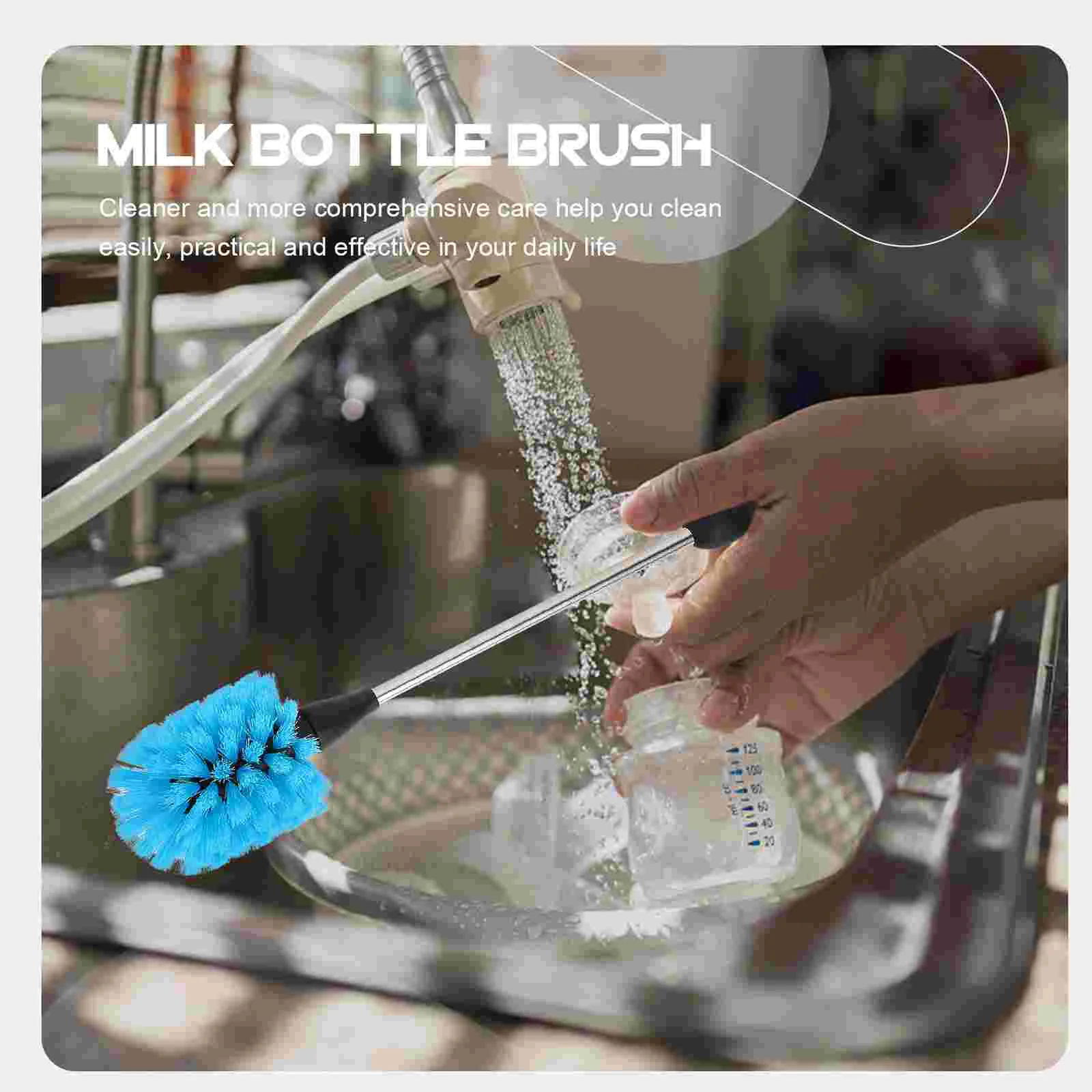 Cup Brush Cleaner Sponge Bottle Cleaning Scrub with Long Handle Washer Washing Plastic