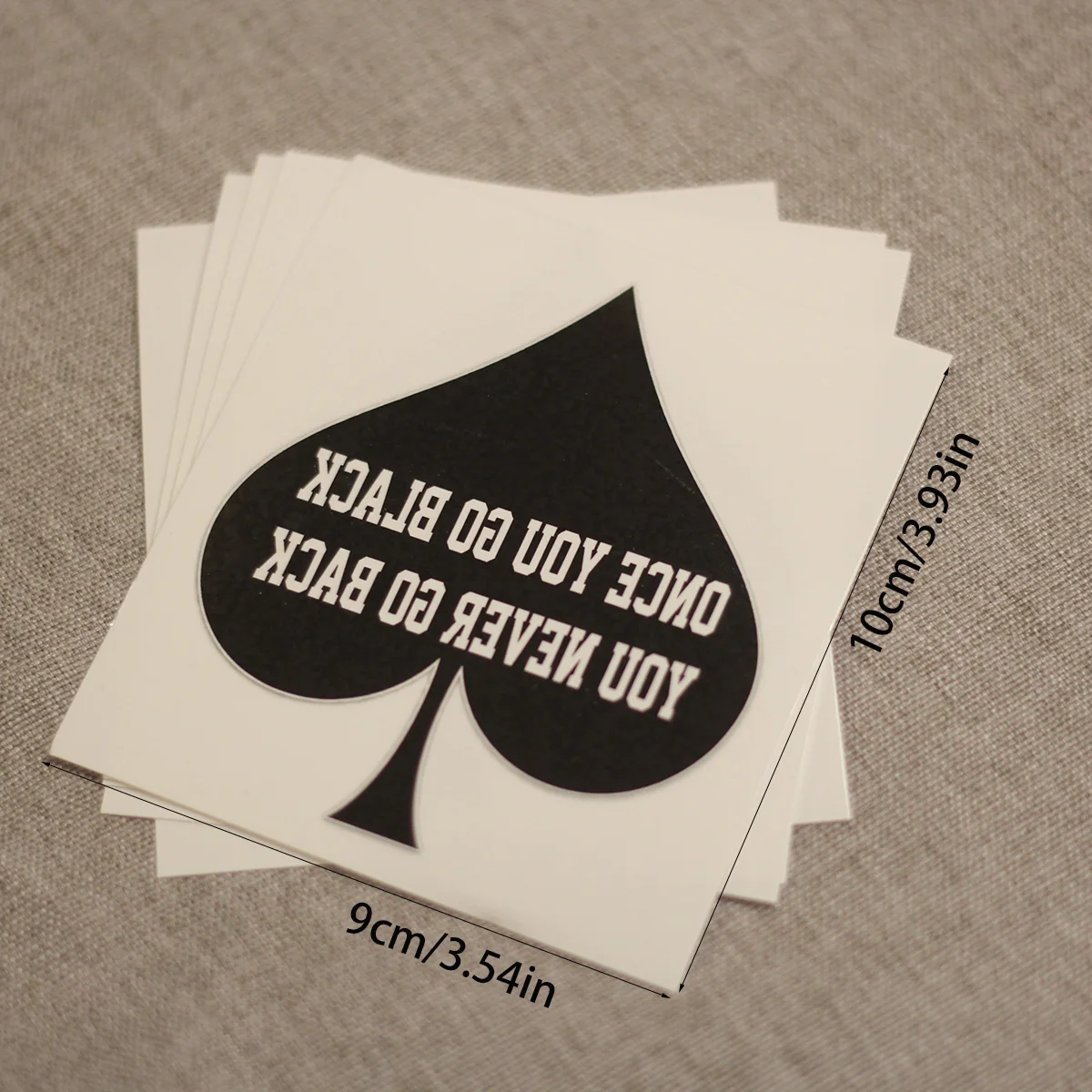 Black Spade Pattern Temporary Tattoo 5Pcs/Pack Waterproof Body Art Sticker