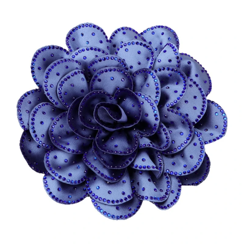 

Полностью инкрустированный стразами бутон камелии: тканевый цветок для волос, броши, украшения для вечеринок, аксессуары для одежды, сделай сам