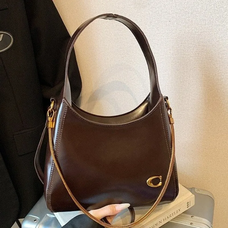 Vintage Diaper Bag Retro Textured Casual Simple Leather Shoulder Bag For Women Crossbody Handbag Trendy Design