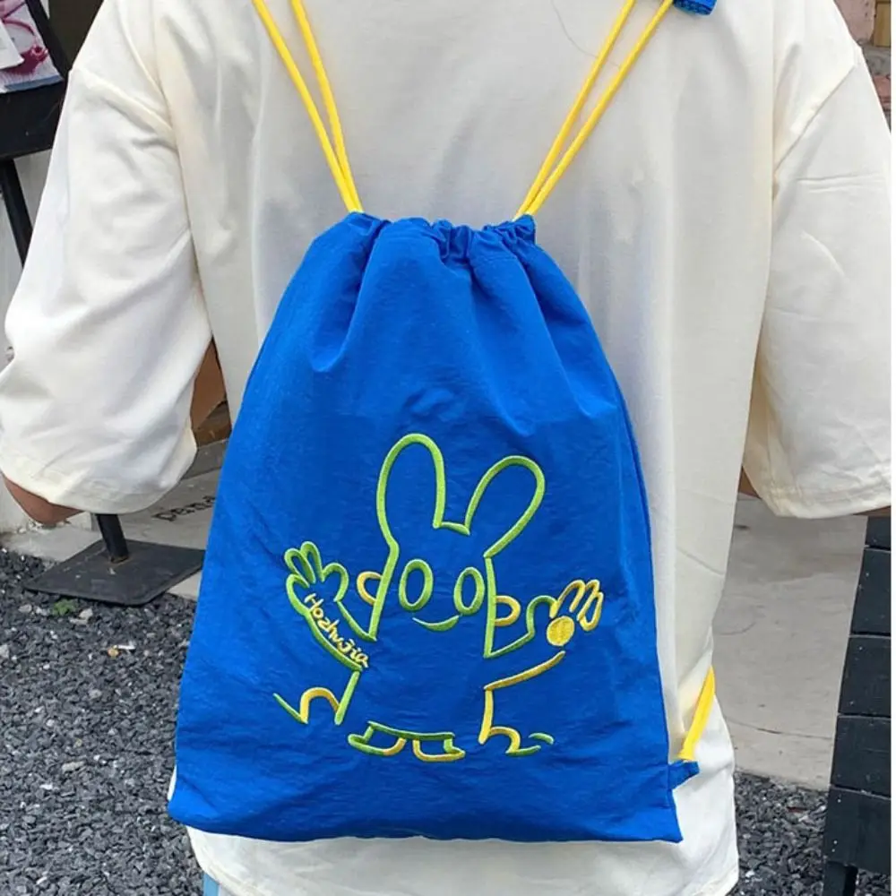 

Рюкзак большой емкости с мультяшным узором, легкая нейлоновая сумка для фитнеса, теннисная сумка-тоут, сумка для фитнеса на шнурке