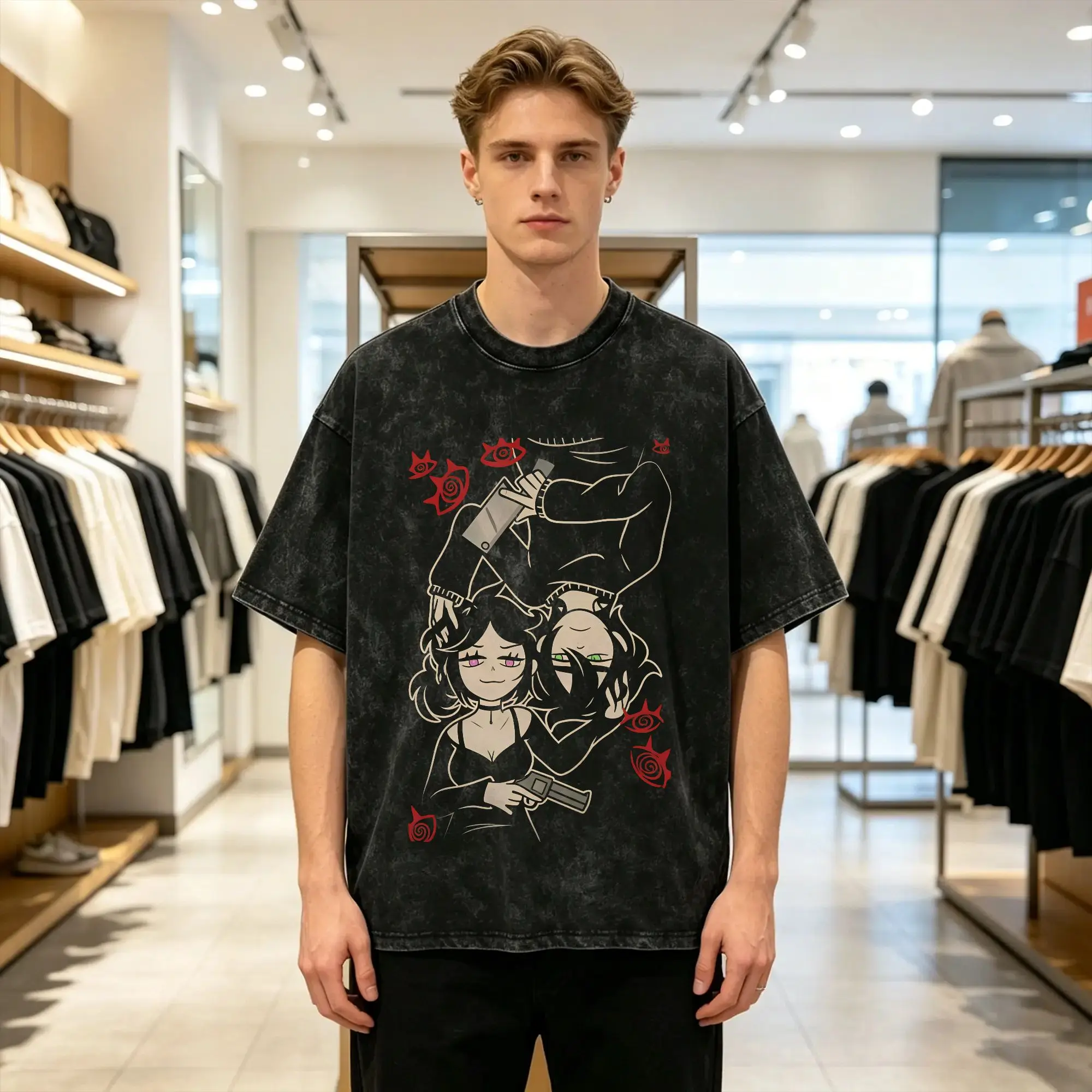 Men Game Andy And Leyley T-Shirts  Tops Summer Y2K Retro Short Sleeve T Shirt O-Neck Hippie Casual Tshirt Cheap