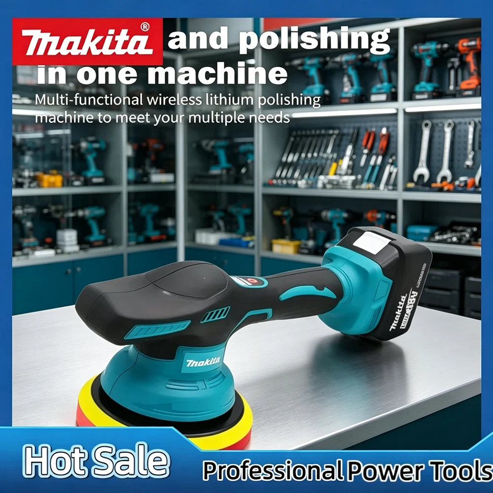

Makita 18V 8-Variable Speed Car Polisher – Cordless Electric Waxing Repairing Machine, High Torque Buffing Tool for Auto