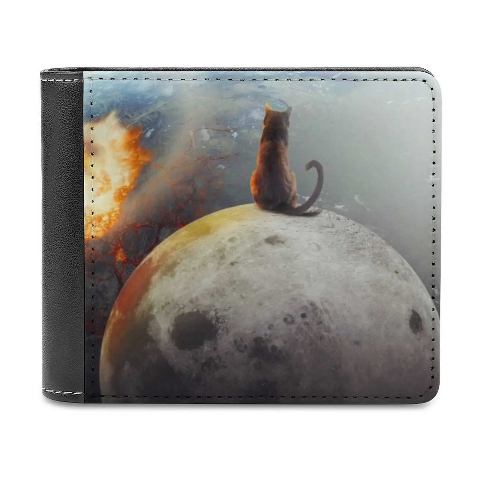 

School Of Whales New Men Wallets Pu Leather Men Purse High Quality Male Wallet Mammal Fish Swim Floating Purple Grey Blue Brown