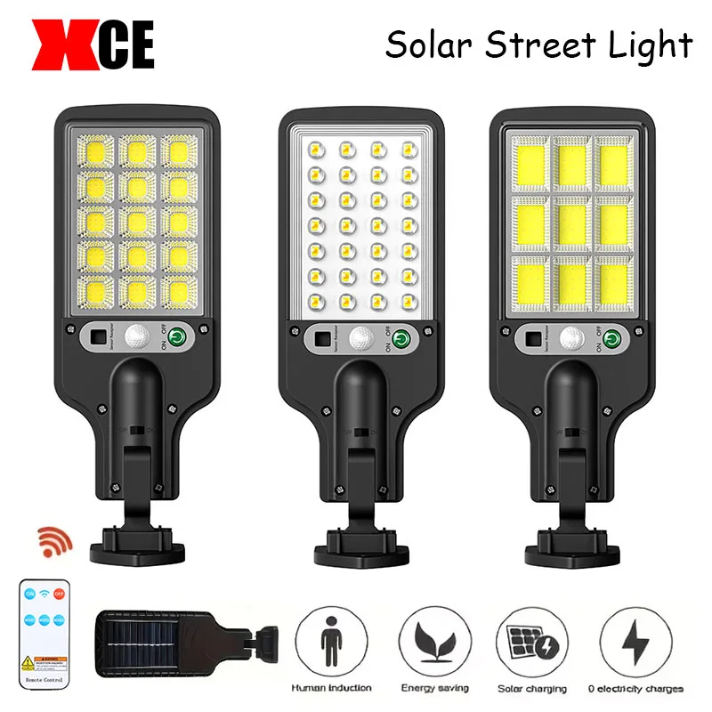 

XCE Solar Street Lights LED Courtyard Wall Lamp 3 Modes Waterproof IP65 Solar Light Street Yard Lantern Garden Patio Path Lights