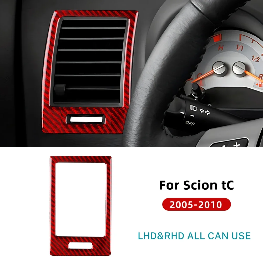 For Scion tC 2005 2006 2007 2008 2009 2010 Real Soft Carbon Fiber LHD RHD Car Side Air Outlets of Center Console Interior Trim