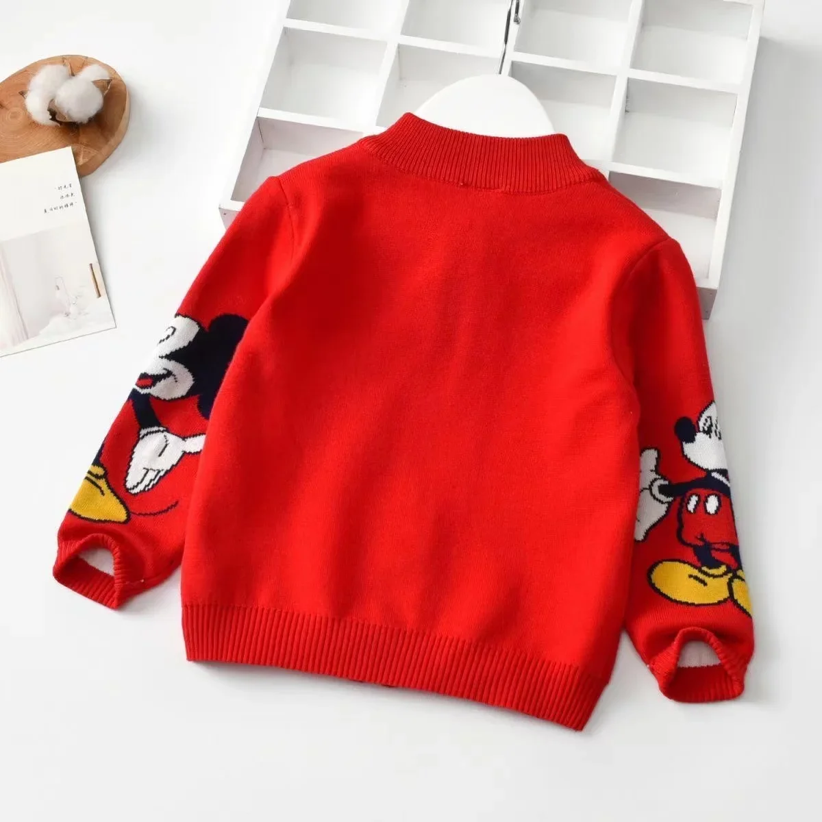 Baby Girls Sweaters Spring Autumn Winter Cartoon Mickey Mouse Knitted Cotton Children Clothes Kids Tops Boys Jacket Zipper Coat