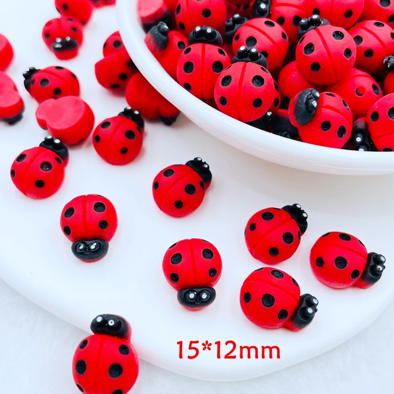 20 Pcs New Cute Mini Kawaii Beetle Flat Back Resin Cabochons Scrapbook Diy Wedding Hairpin Accessories Decorate Craft G78