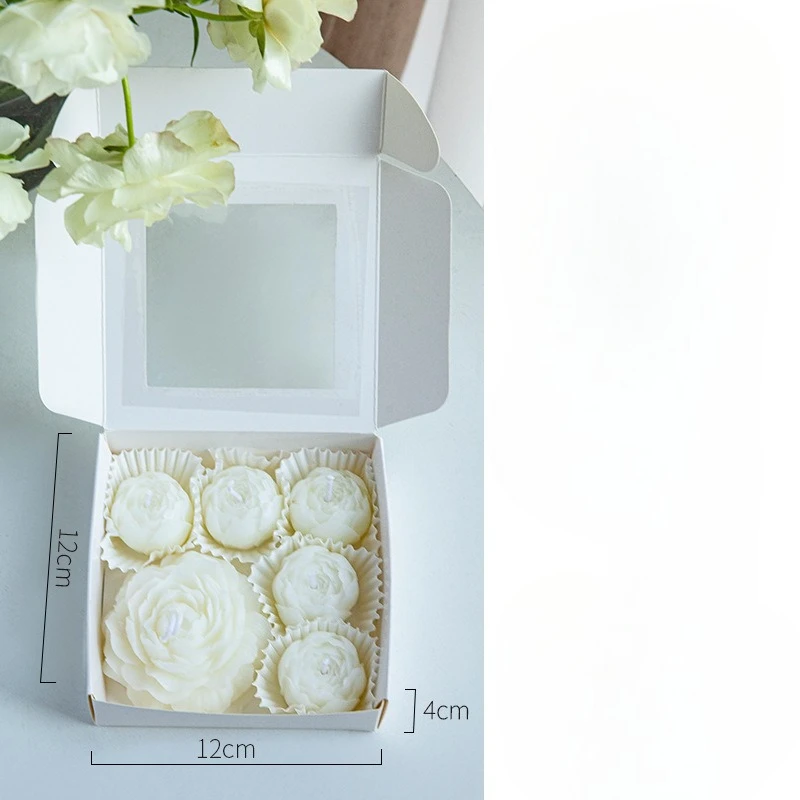 6 pz/scatola Fatti A Mano Fiore di Peonia Aromaterapia Set di Candele Cera di Soia Aromaterapia Decorazione Della Casa Festa della Mamma Regali di San Valentino