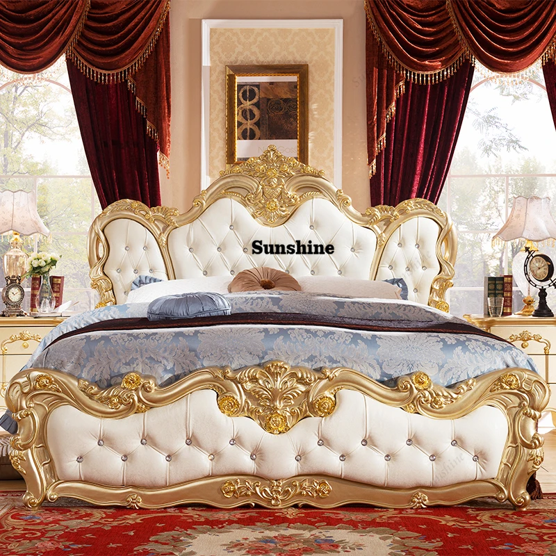 Princess Sleeping Massage Bed Wooden Human Dog King Size Baby Queen Children Bed European Design Girls Beliche Trendy Furniture