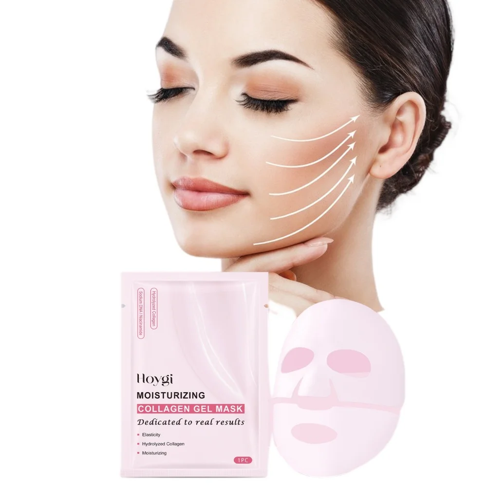 

Pink biological collagen gel salmon facial mask moisturizing hydrogel jelly facial mask balance skin tone