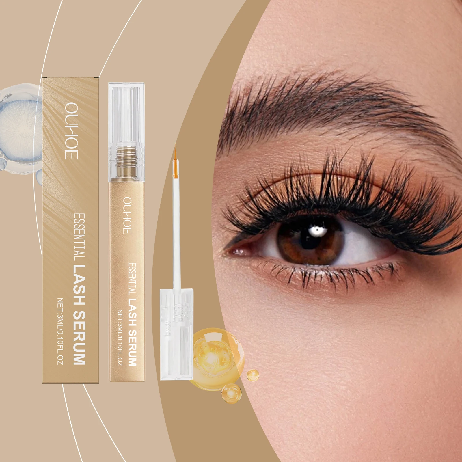 Ouhoe Eyelash Liquid Gentle Moisturize Natural Eyelashes Longer Fuller Thicker Curling Lash Treatment Eye Care Products Makeup