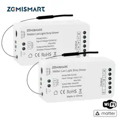 Zemismart Matter Over WiFi RGBCW CCT Led Strip Light Driver Smart Controller Work with Homekit Smartthings Google Home Alexa HA