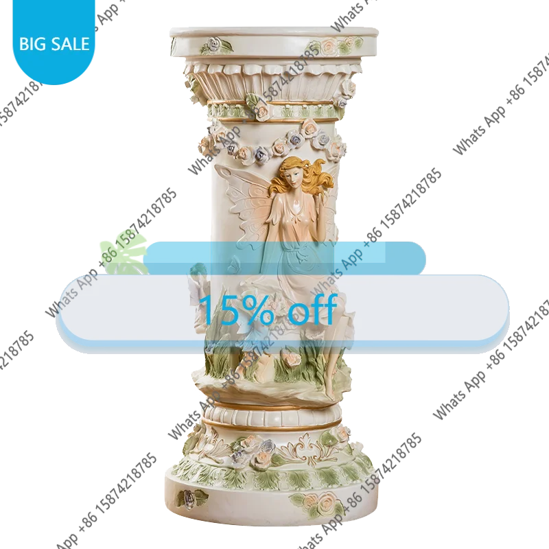 Yy European Roman Column Decorative Ornament TV Cabinet Next To Indoor Floor Flower Rack Living Room Creative Jewelry