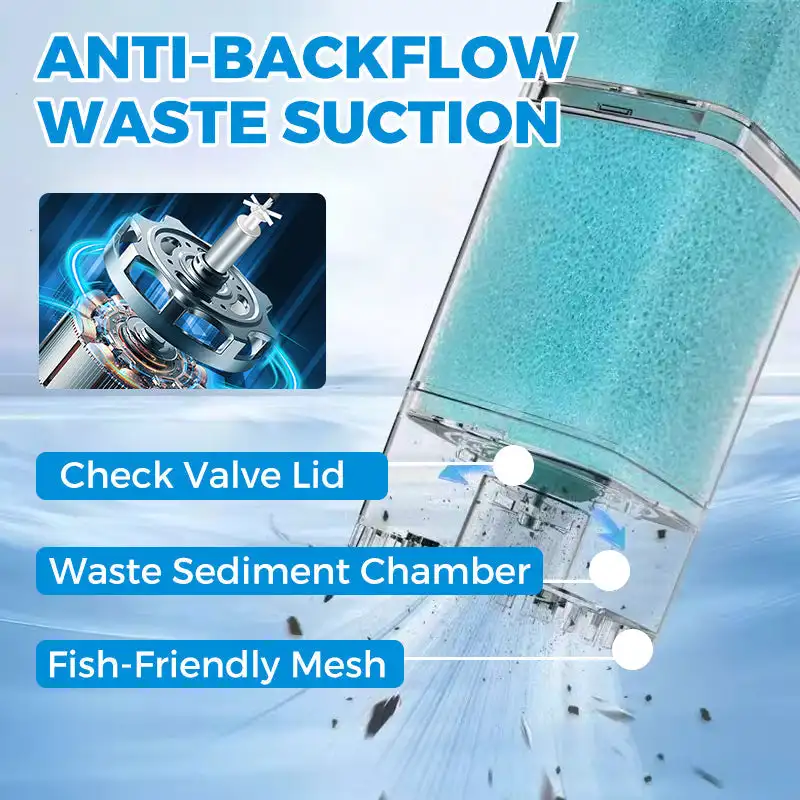 Sponge Filter Aquarium Internal Filter Water Purification Multi-functional Fish Tank Water Pump Wave Make Stool Sucker Air Pump - Image 3