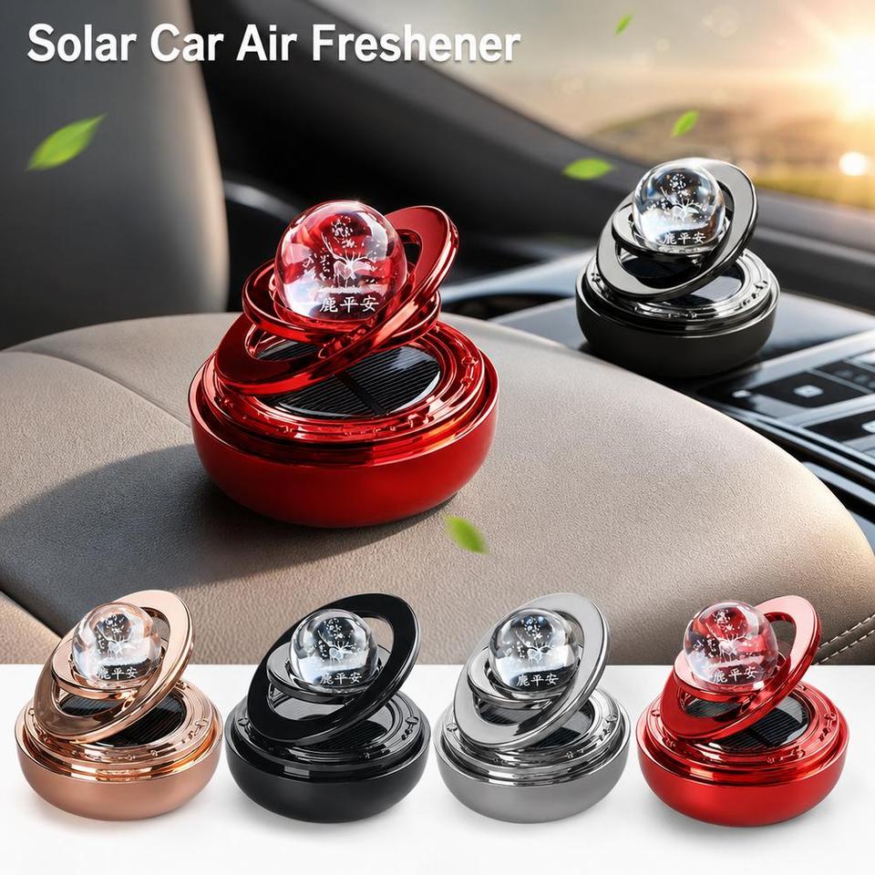 Solar Power Car Perfume Car Air Freshener Solar Ornaments Rotating Aromatherapy Perfume Ornaments Car Air Freshener
