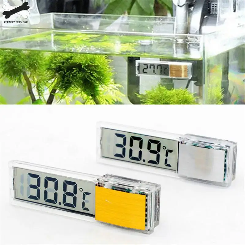 Digital Electronic Aquarium Thermometer, Plastic, Metal, 3D, Fish Tank Temp Meter, Gold, Silver, New Arrival