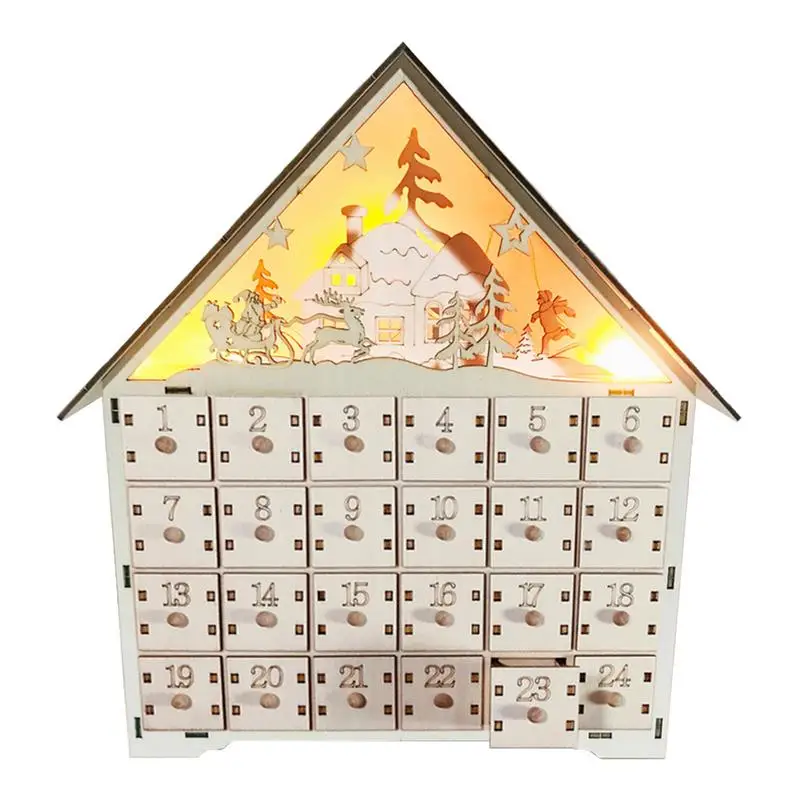 

Wooden Christmas Advent Calendar Village House Countdown Ornament With Drawers Box Advent Calendar Boxes Christmas Decorations