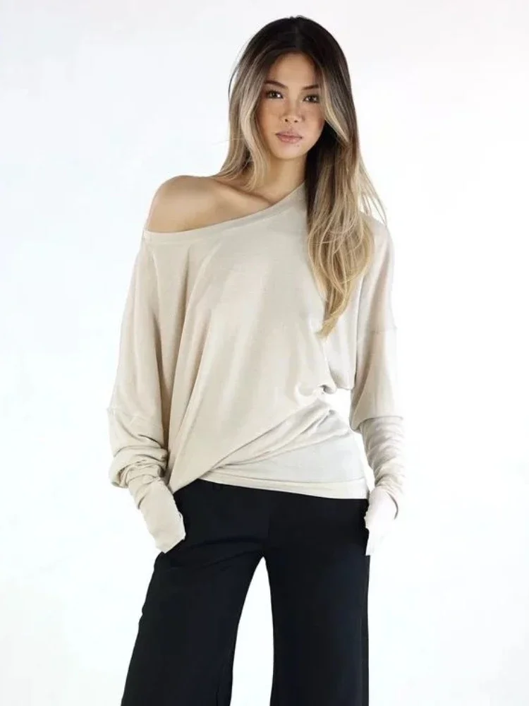 المتضخم الجرونج الصلبة تي شيرت غير رسمي مطوي خمر بسيط قبالة الكتف تيز كل مباراة الشارع الشهير بلايز الكورية Y2k الجمالية #3