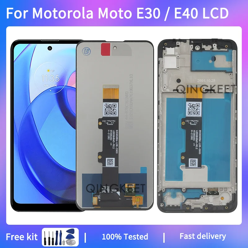 

6.5" For Motorola Moto E30 LCD XT2158-6 Display Touch Screen Digitizer Assembly For Moto E40 LCD With Frame Touch Screen