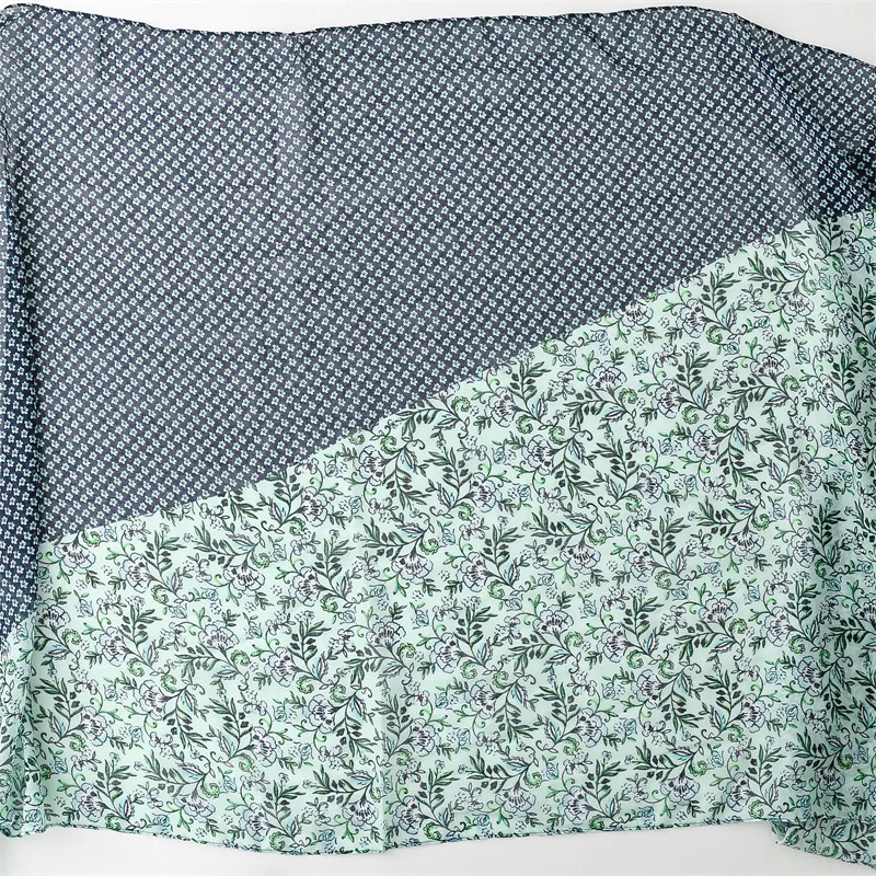 Bohemian Fashion Lovely Green Polka Floral Patchwork Tassel Viscose Shawl Scarf Wrap Pashmina Stole Bufandas Muslim Hijab 2024