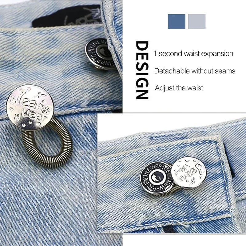 1/5/10/20pcs Button Extender for Pants Jeans Free Sewing Adjustable Retractable Waist Extenders Metal Buttons Waistband Expander